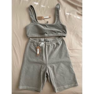 SKIMS bra and bike short set